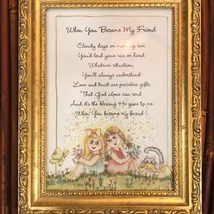 Sue Skeen “When We Became‎ Friends” Framed Print Fancy Gold Frame